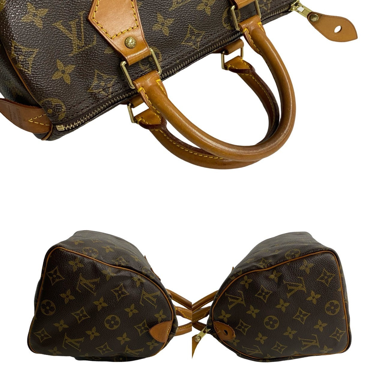 LOUIS VUITTON Boston Duffel bag PVC Brown Monogram Speedy 25