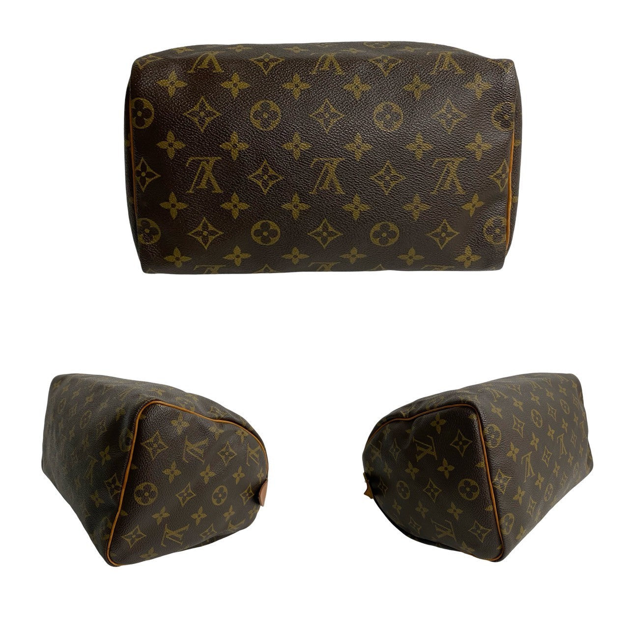 LOUIS VUITTON Boston Duffel bag PVC Brown Monogram Speedy 25