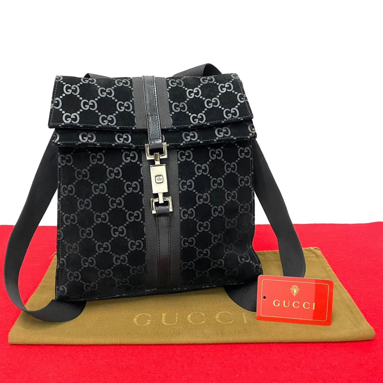 GUCCI Backpack leather black Jackie