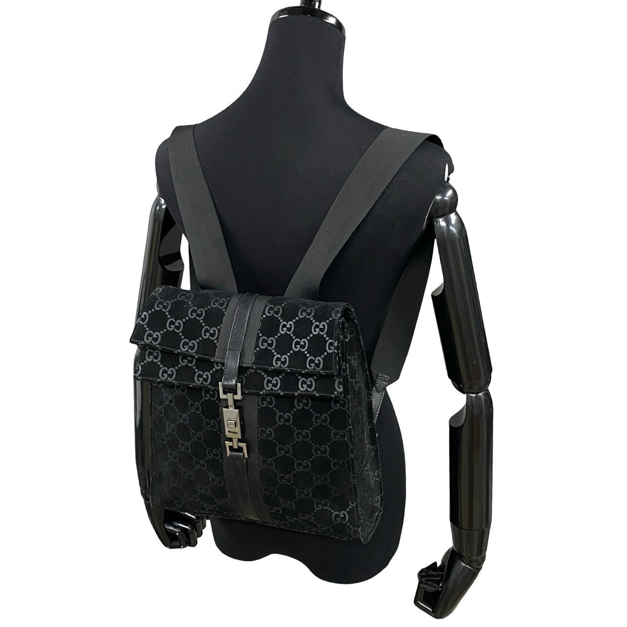 GUCCI Backpack leather black Jackie