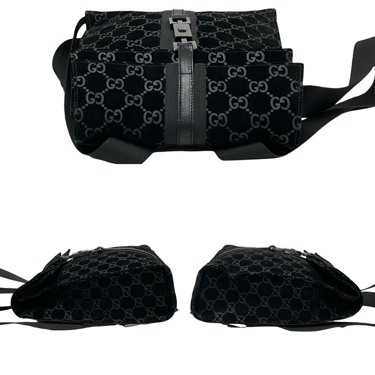 GUCCI Backpack leather black Jackie
