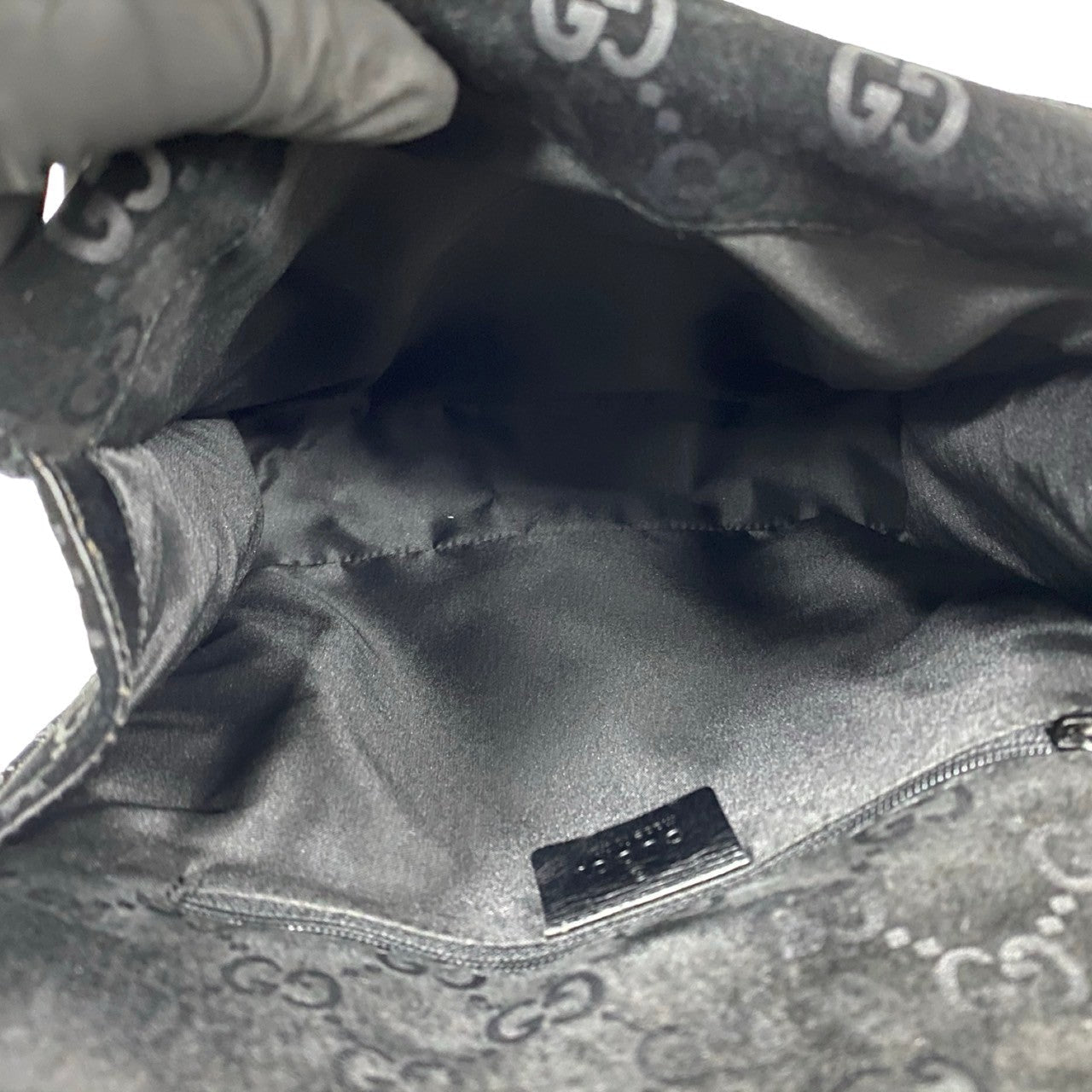 GUCCI Backpack leather black Jackie