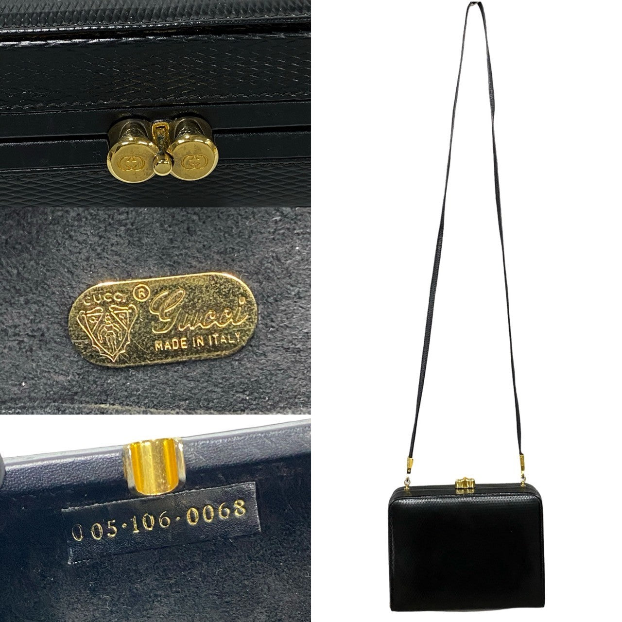 GUCCI Shoulder Bag leather black