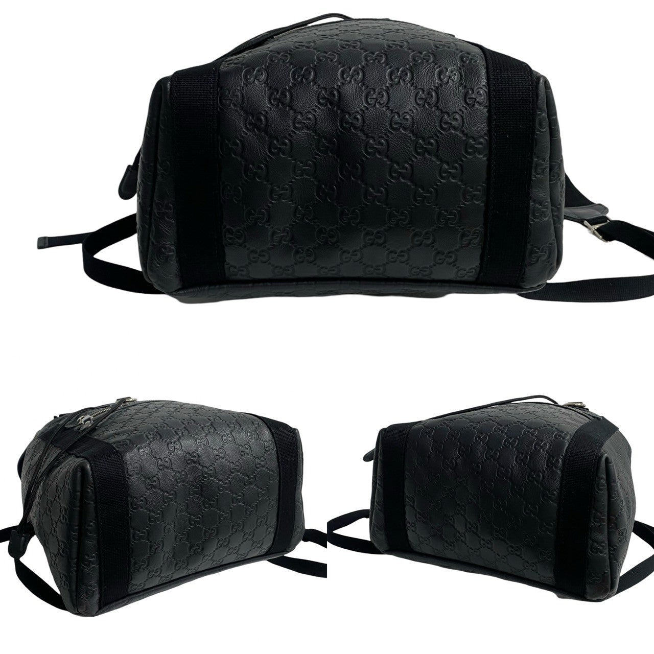 GUCCI Backpack leather black Sherry line