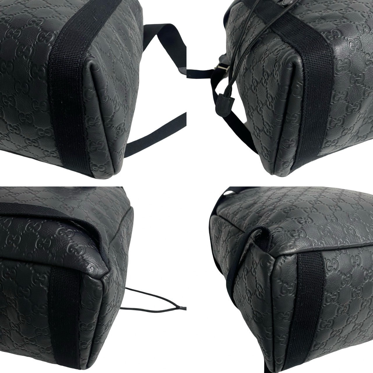 GUCCI Backpack leather black Sherry line