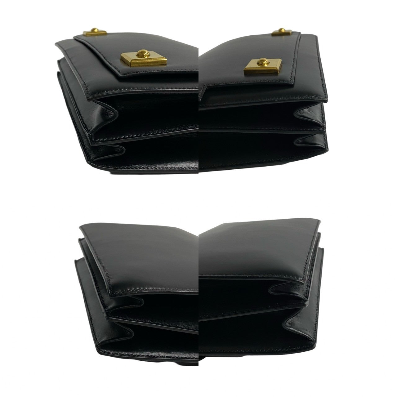 HERMES Handbag leather black piano