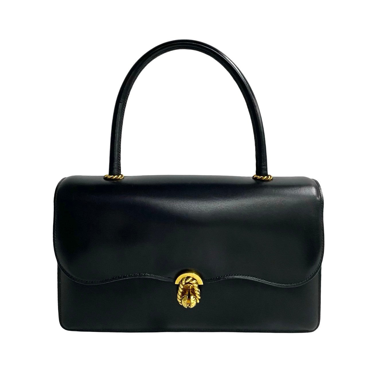HERMES Handbag leather black