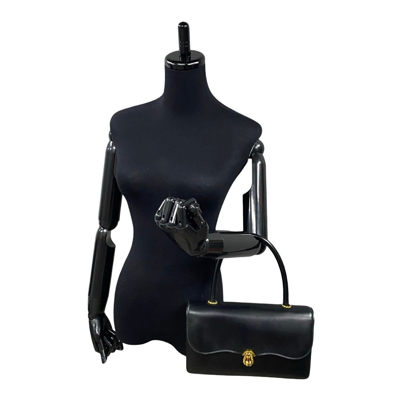 HERMES Handbag leather black