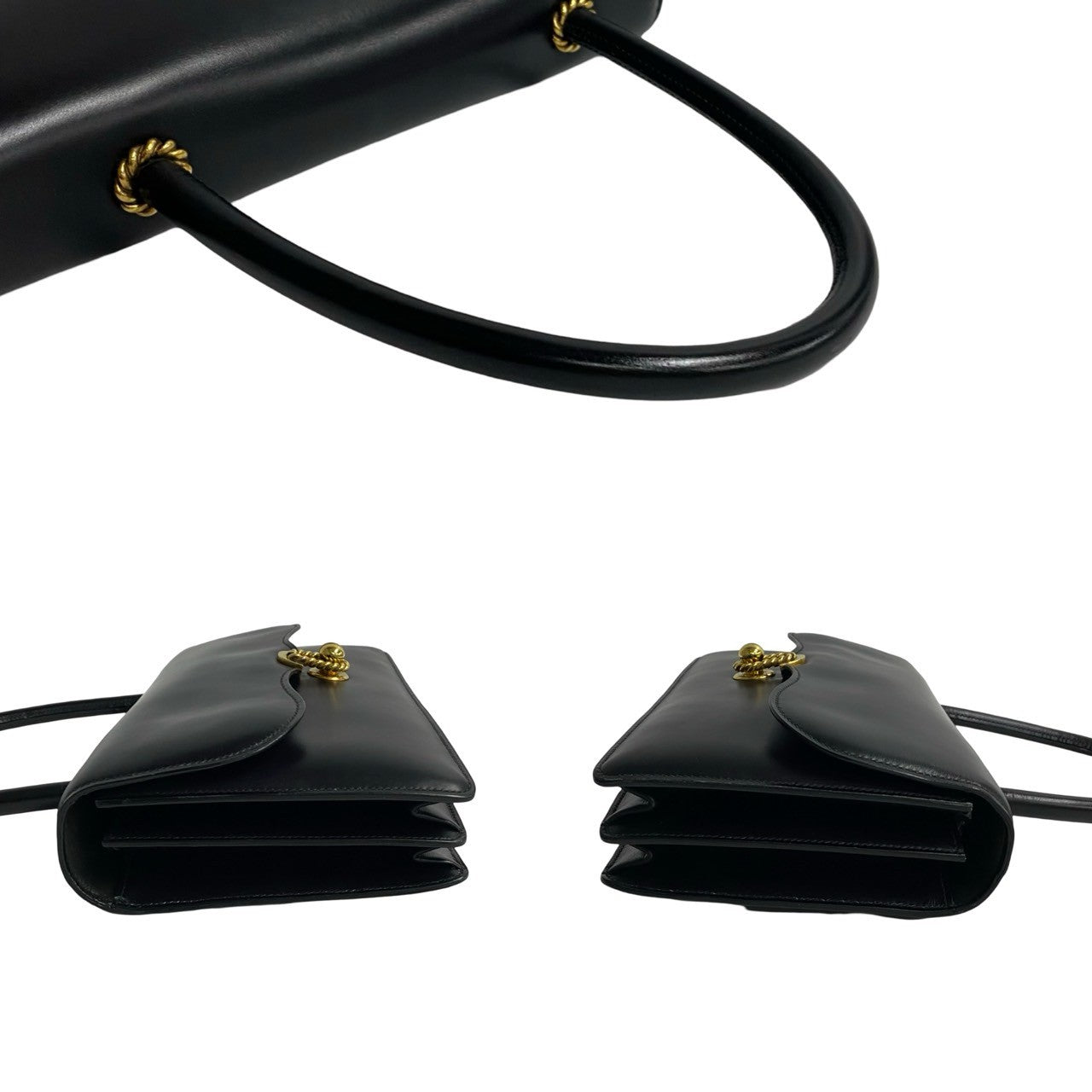 HERMES Handbag leather black