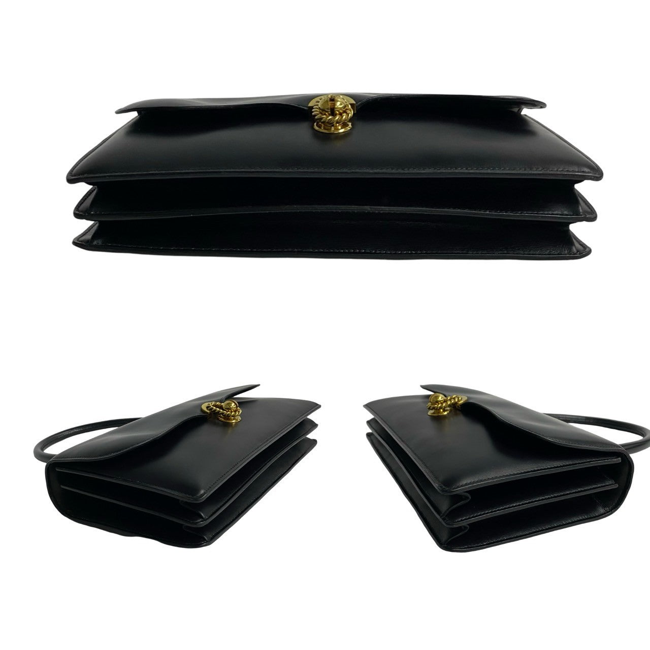 HERMES Handbag leather black