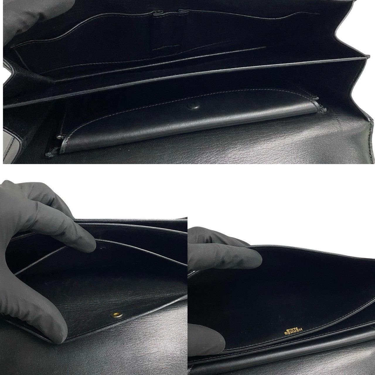 HERMES Handbag leather black