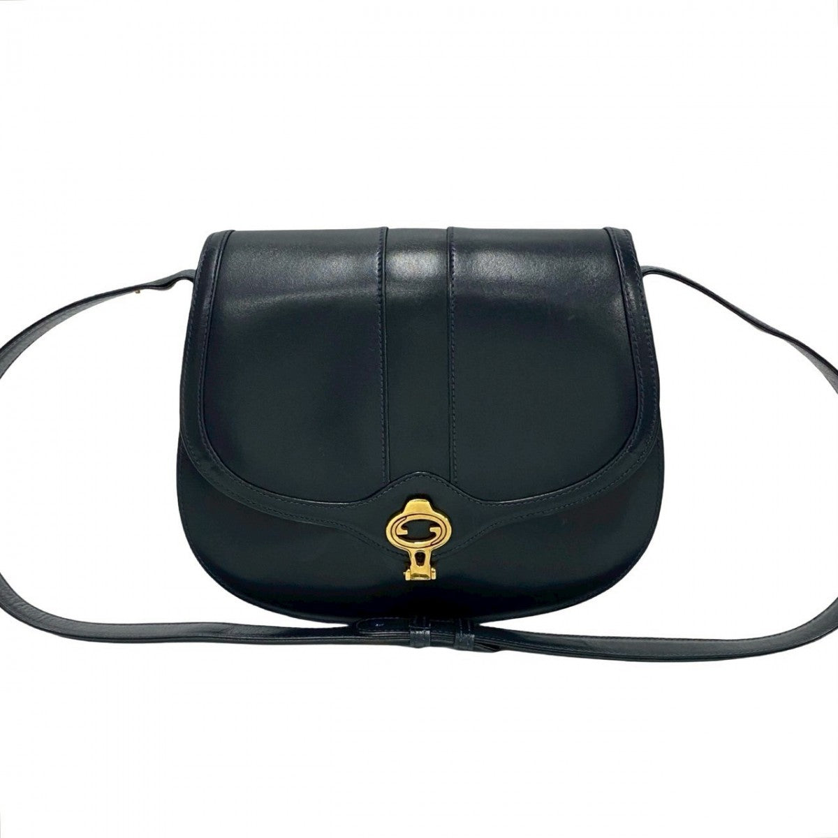 GUCCI Shoulder Bag leather Navy