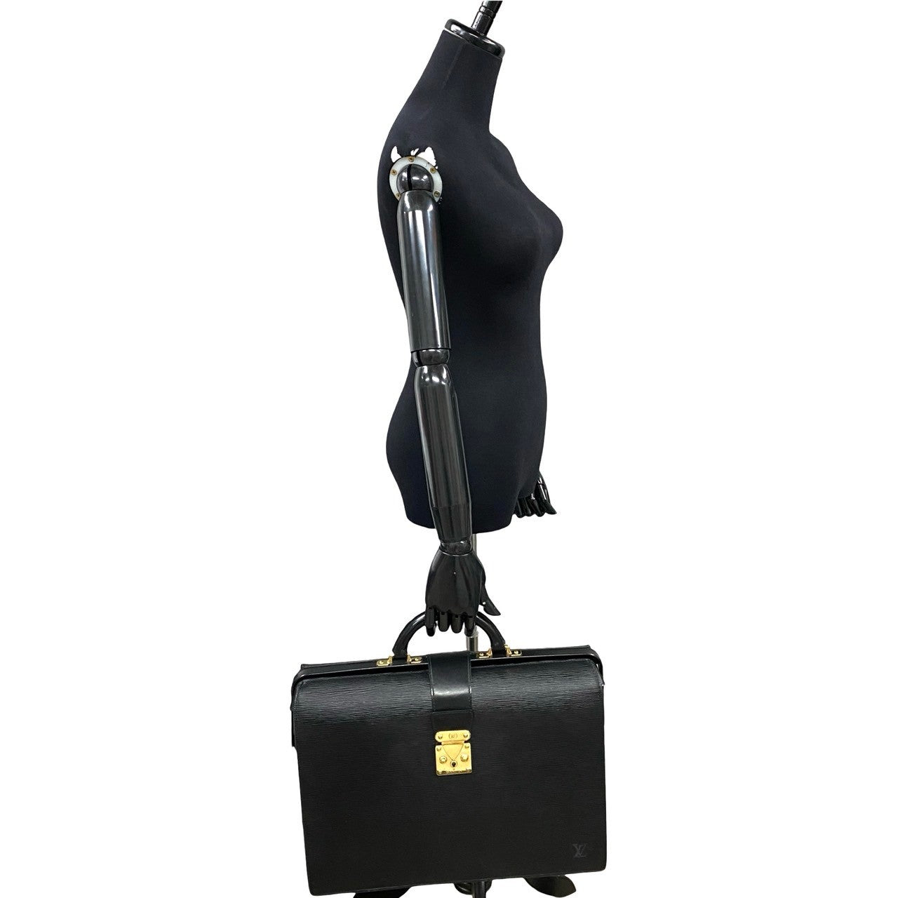 LOUIS VUITTON Business bag Epi Leather black Epi Servette Fermoir mens Used