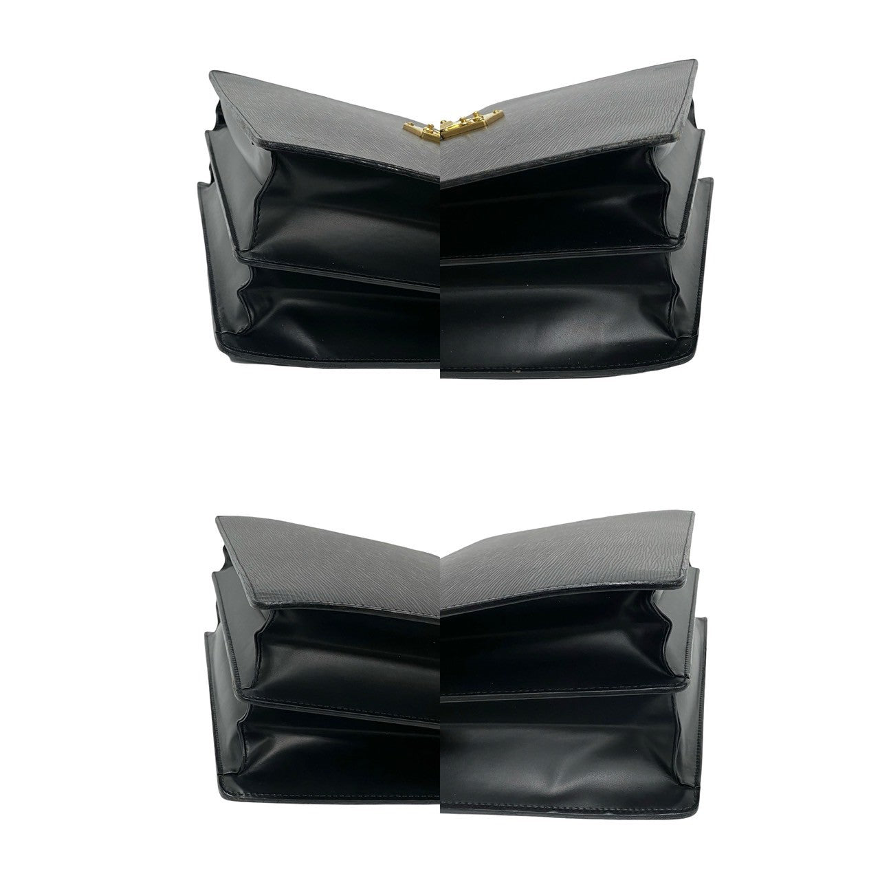 LOUIS VUITTON Business bag Epi Leather black Epi Servette Fermoir mens Used