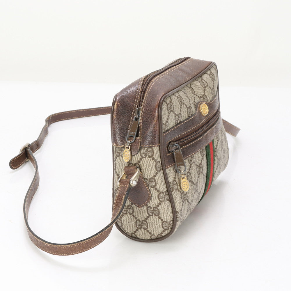 GUCCI Shoulder Bag GG Supreme Canvas Brown GG Supreme Sherry Line