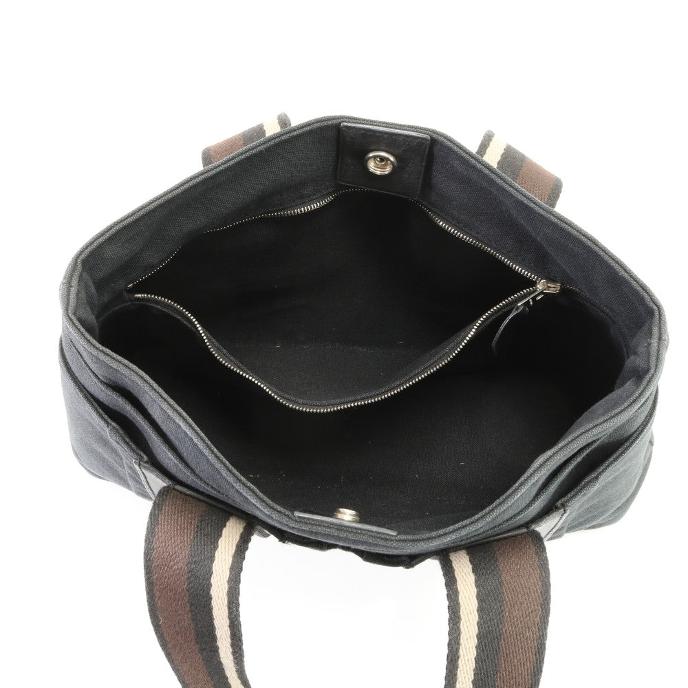 HERMES Handbag canvas black Handbag Trocha Horizontal