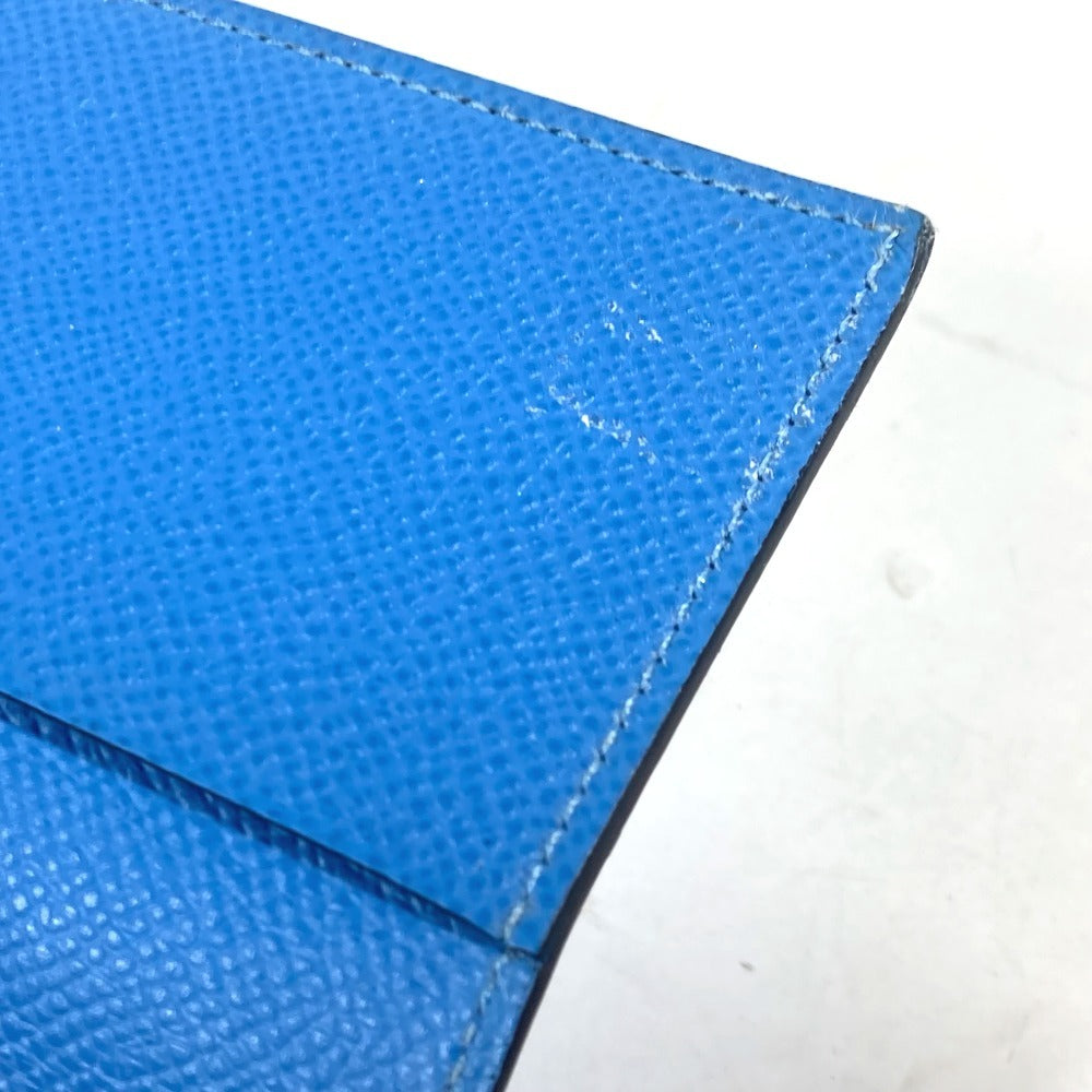 HERMES Notebook cover leather blue System planner, bi-fold, stationery Agenda GM unisex(Unisex) Used