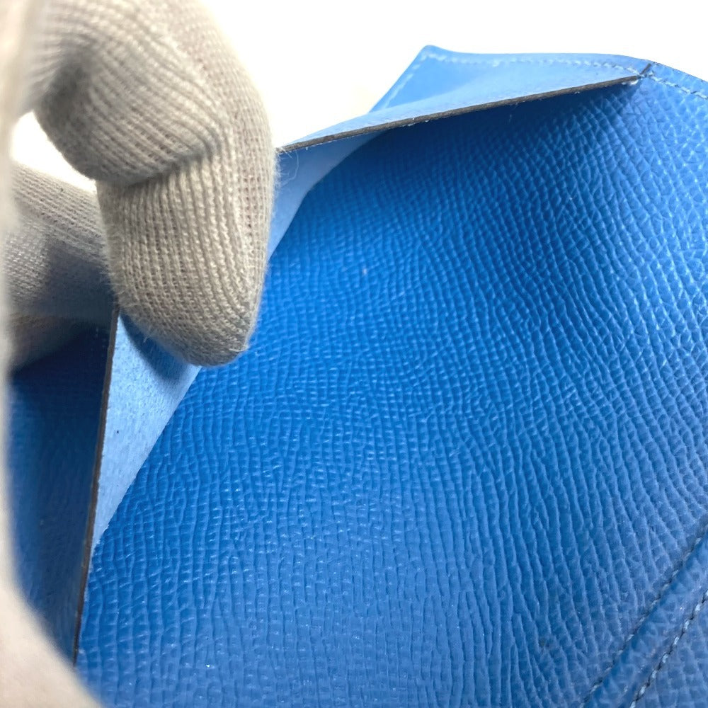 HERMES Notebook cover leather blue System planner, bi-fold, stationery Agenda GM unisex(Unisex) Used