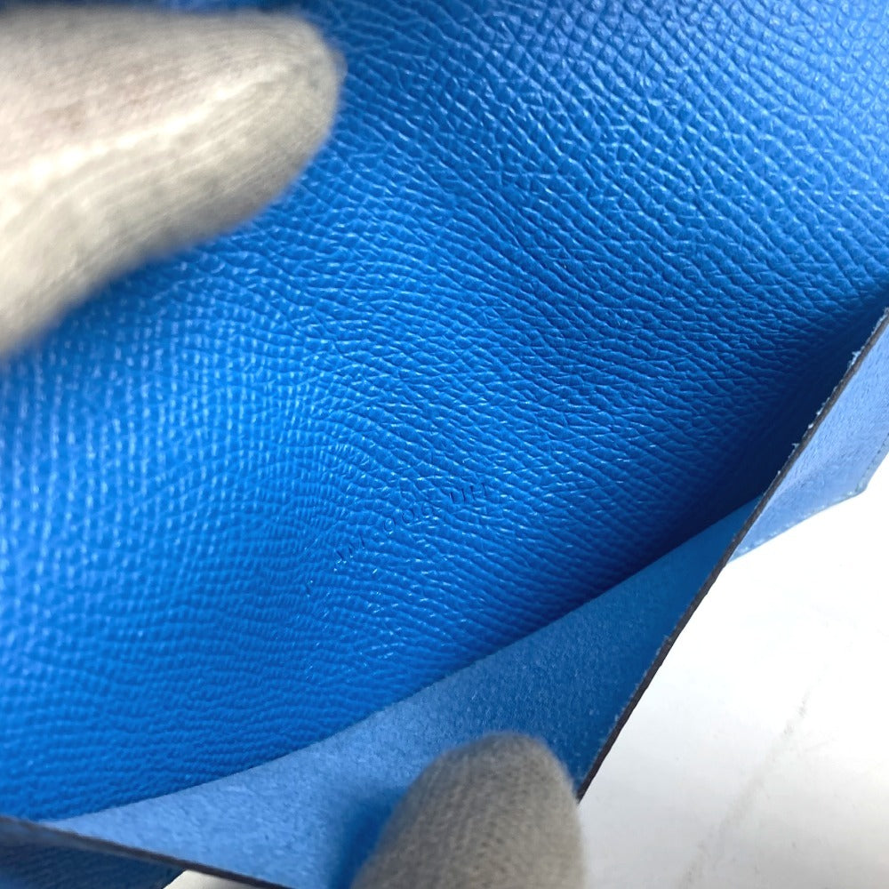 HERMES Notebook cover leather blue System planner, bi-fold, stationery Agenda GM unisex(Unisex) Used