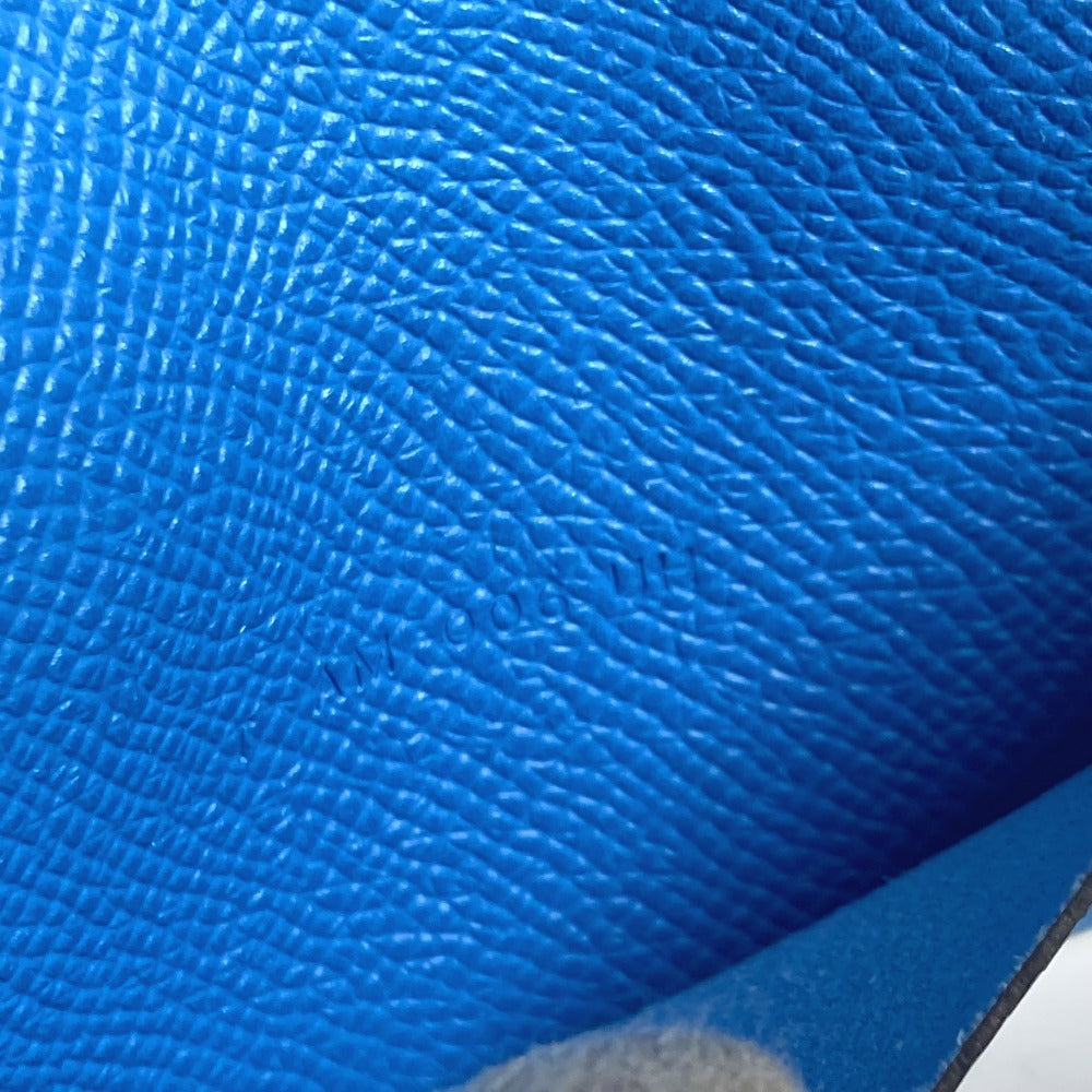 HERMES Notebook cover leather blue System planner, bi-fold, stationery Agenda GM unisex(Unisex) Used