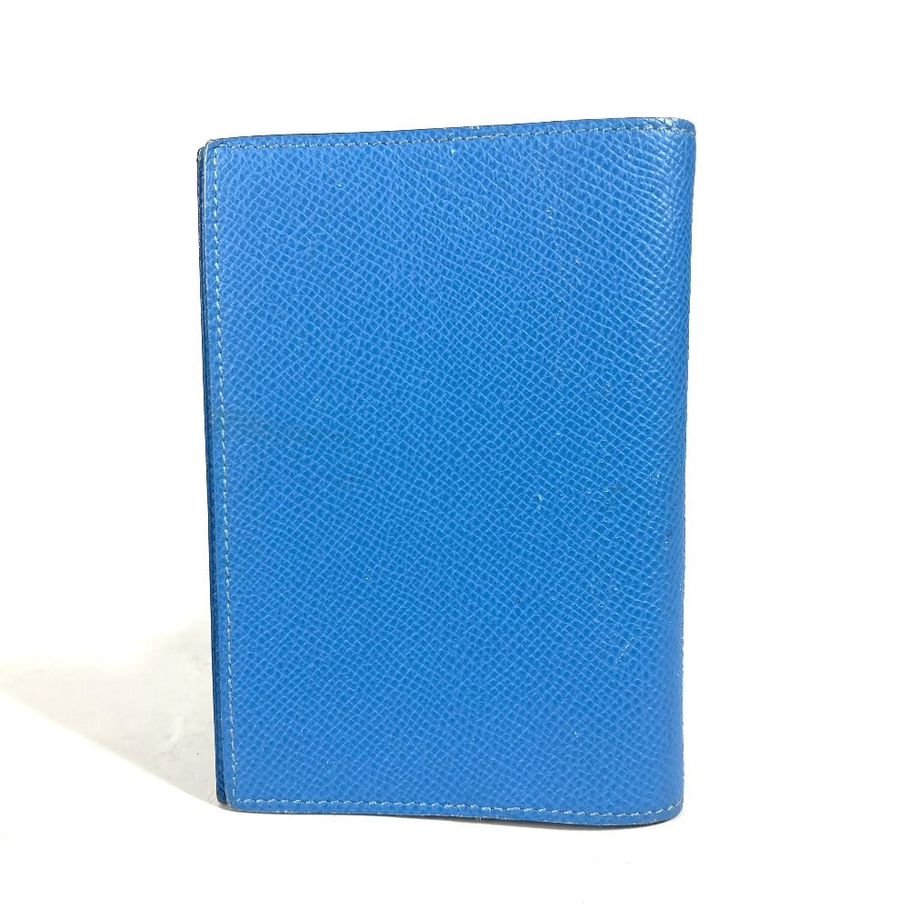 HERMES Notebook cover leather blue System planner, bi-fold, stationery Agenda GM unisex(Unisex) Used