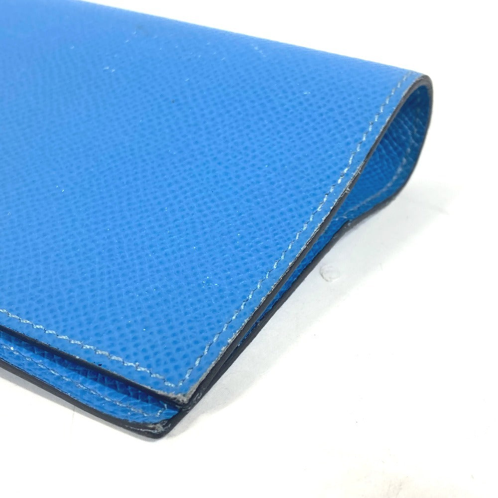 HERMES Notebook cover leather blue System planner, bi-fold, stationery Agenda GM unisex(Unisex) Used