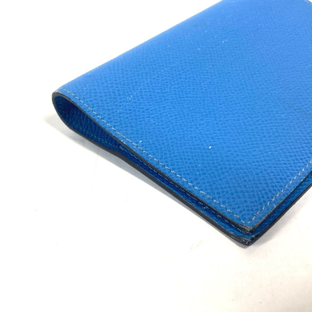 HERMES Notebook cover leather blue System planner, bi-fold, stationery Agenda GM unisex(Unisex) Used