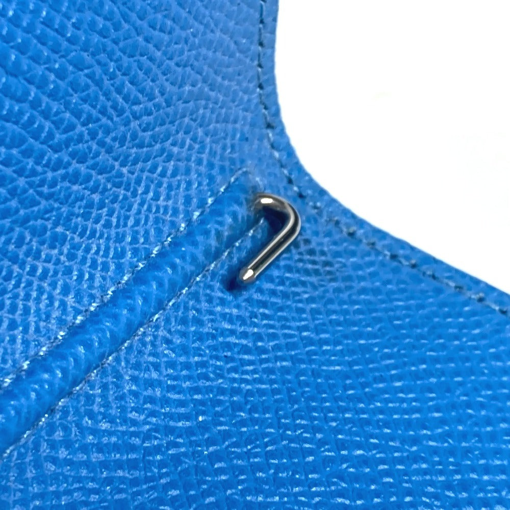 HERMES Notebook cover leather blue System planner, bi-fold, stationery Agenda GM unisex(Unisex) Used