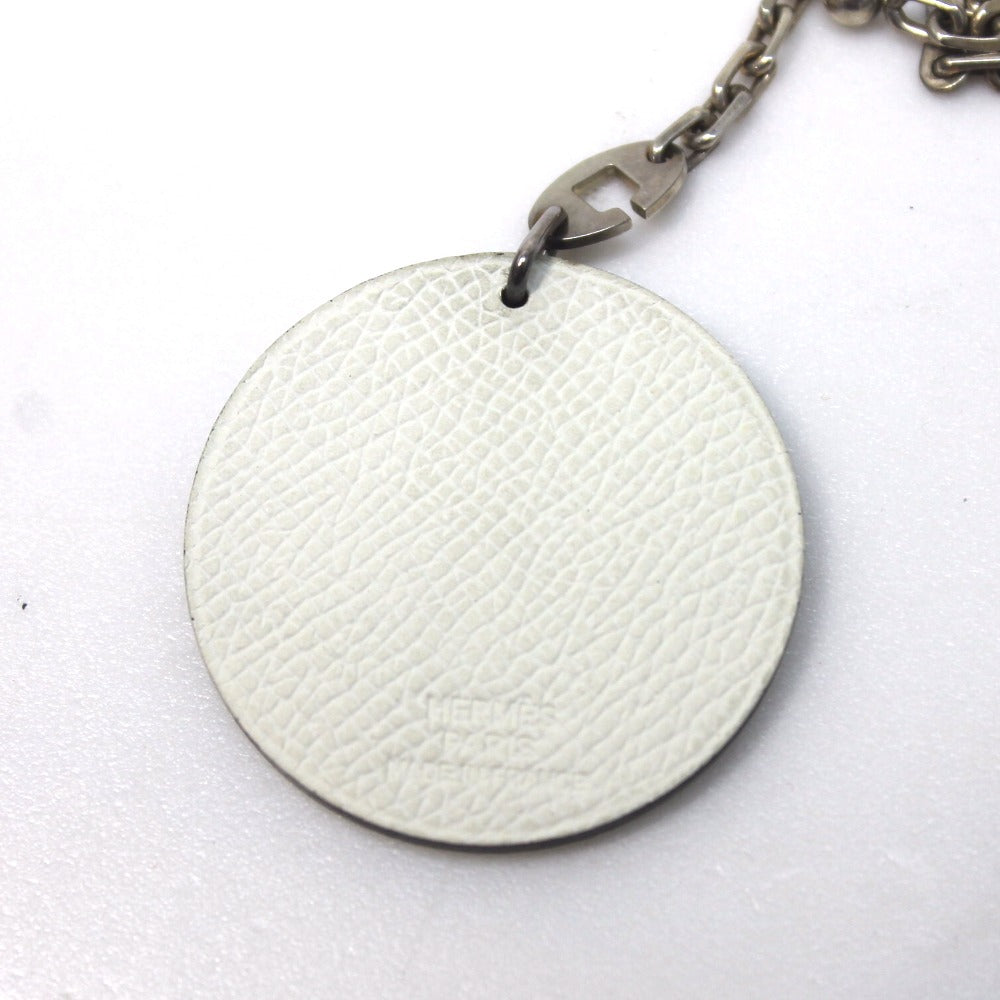 HERMES key ring Leather, SV925 white Noe Panda Animal Keychain