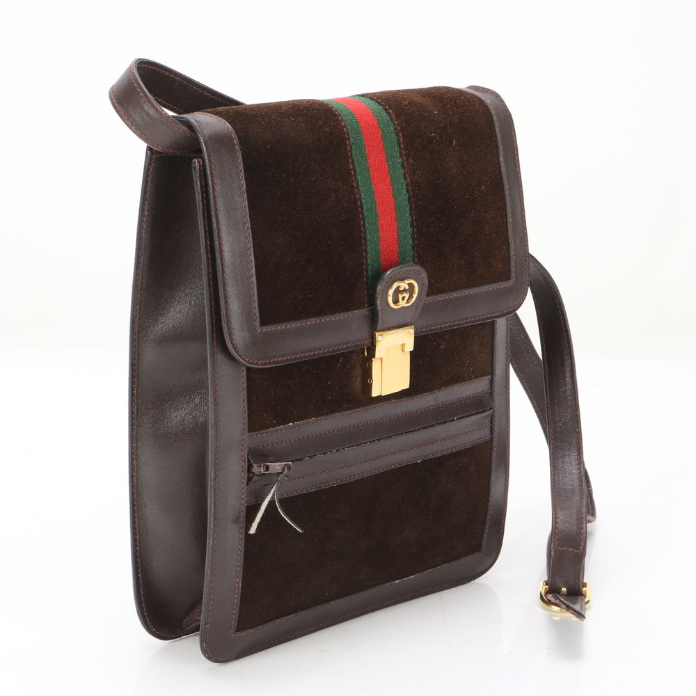 GUCCI Shoulder Bag Velor Brown Shoulder Bag Sherry line