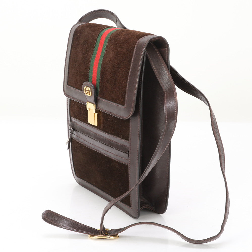 GUCCI Shoulder Bag Velor Brown Shoulder Bag Sherry line