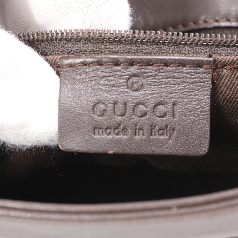 GUCCI Tote Bag 33890 leather Brown GG canvas