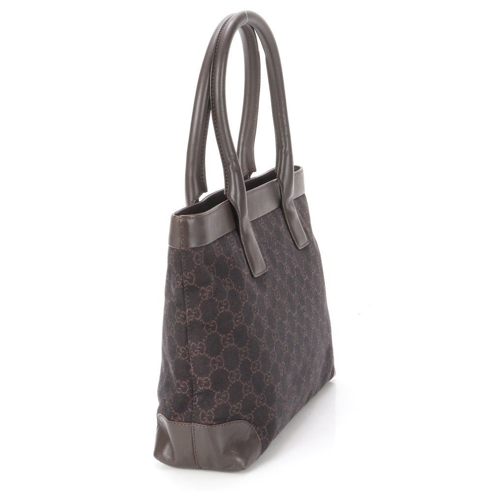 GUCCI Tote Bag 33890 leather Brown GG canvas