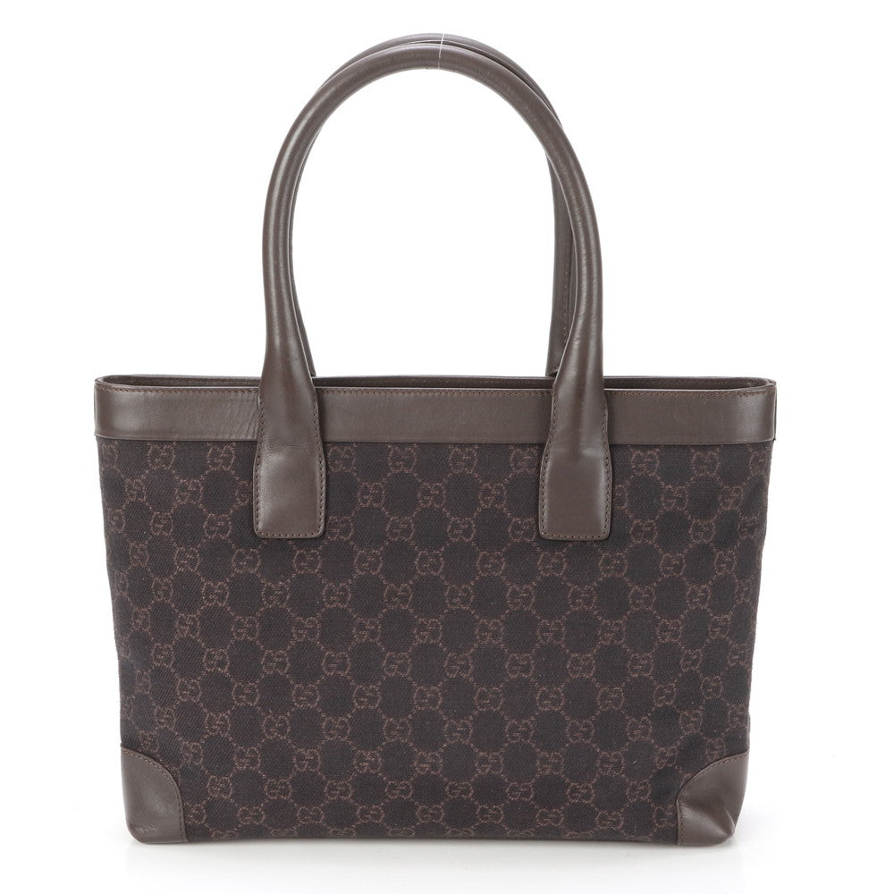 GUCCI Tote Bag 33890 leather Brown GG canvas