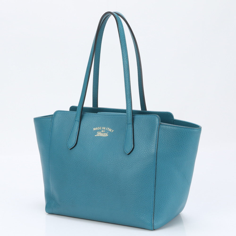 GUCCI Tote Bag 354408 leather turquoise blue Tote Bag Gucci Swing