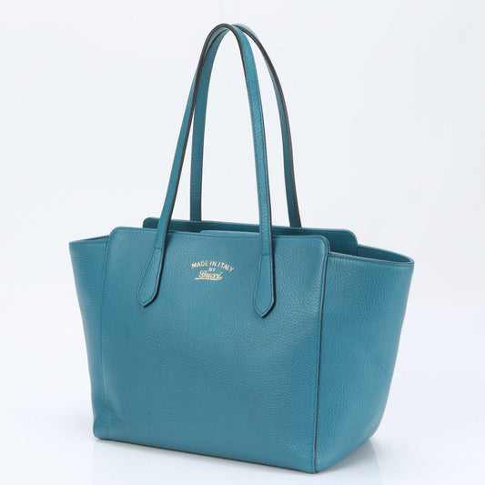 GUCCI Tote Bag 354408 leather turquoise blue Tote Bag Gucci Swing