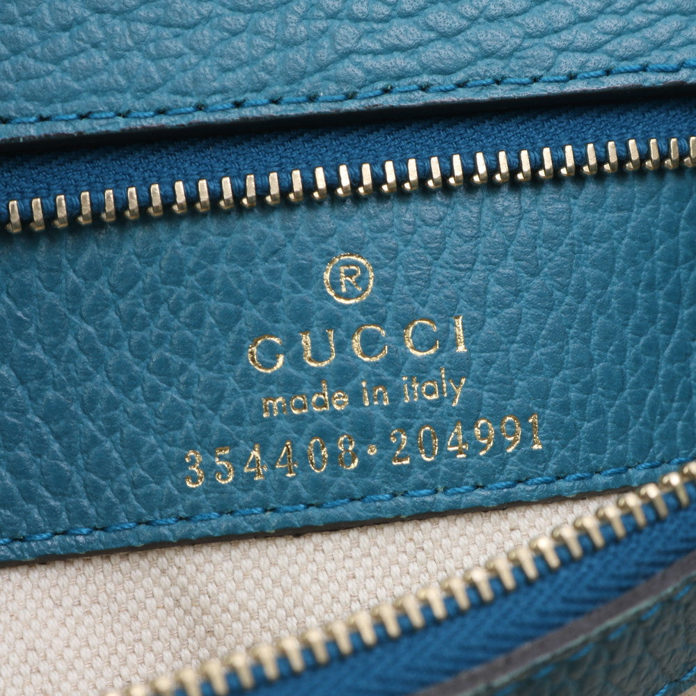 GUCCI Tote Bag 354408 leather turquoise blue Tote Bag Gucci Swing