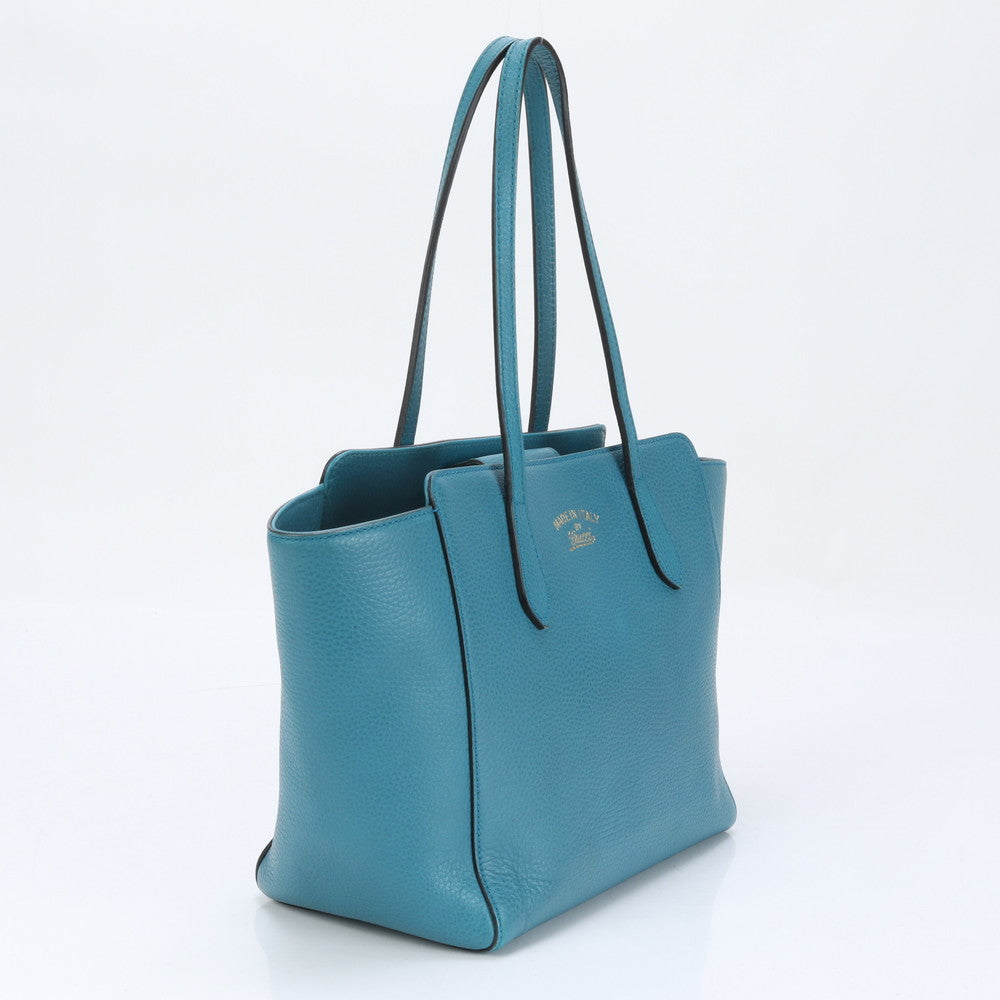 GUCCI Tote Bag 354408 leather turquoise blue Tote Bag Gucci Swing