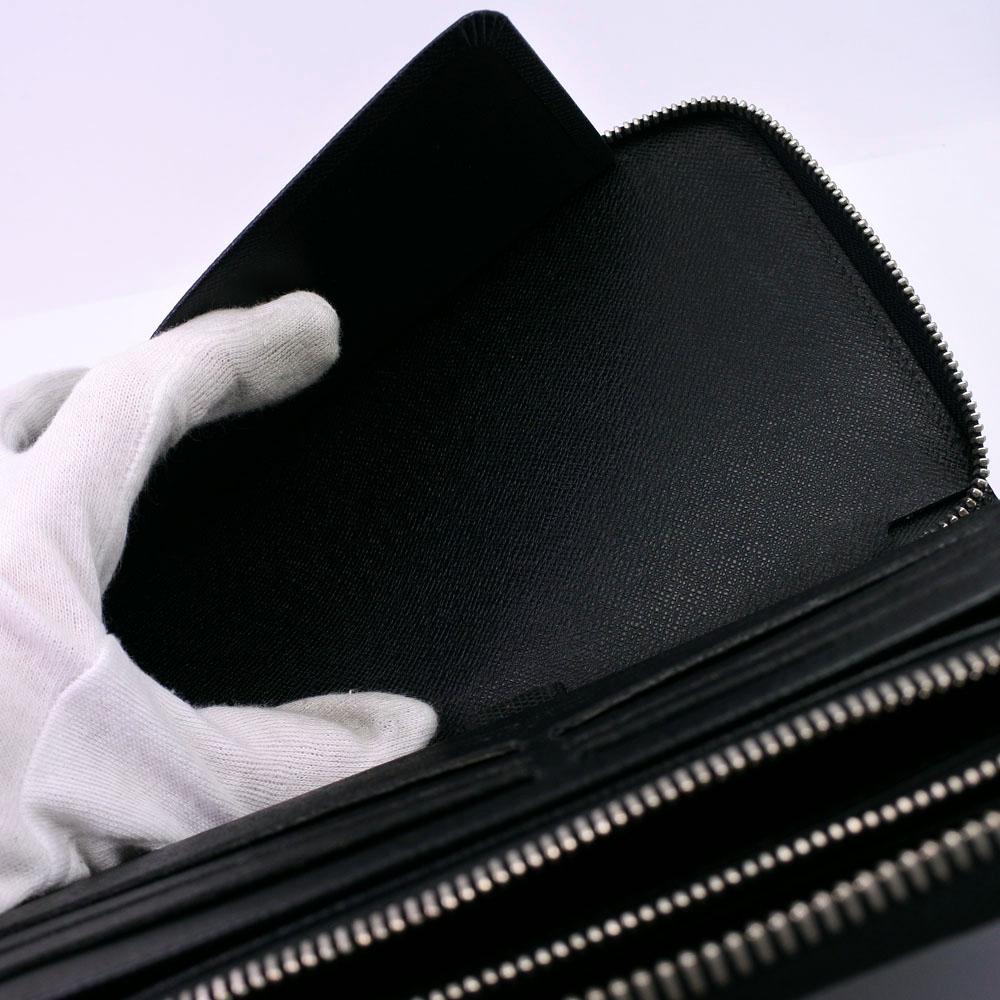 Louis Vuitton Black Leather Zippy organizer wallet accessories