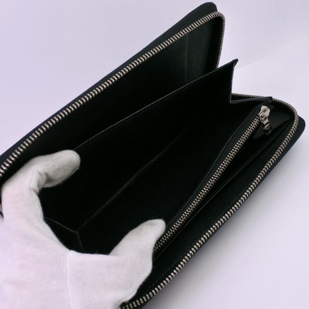 Louis Vuitton Black Leather Zippy organizer wallet accessories