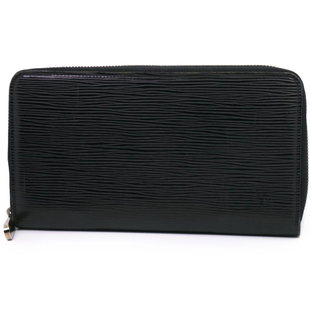 Louis Vuitton Black Leather Zippy organizer wallet accessories