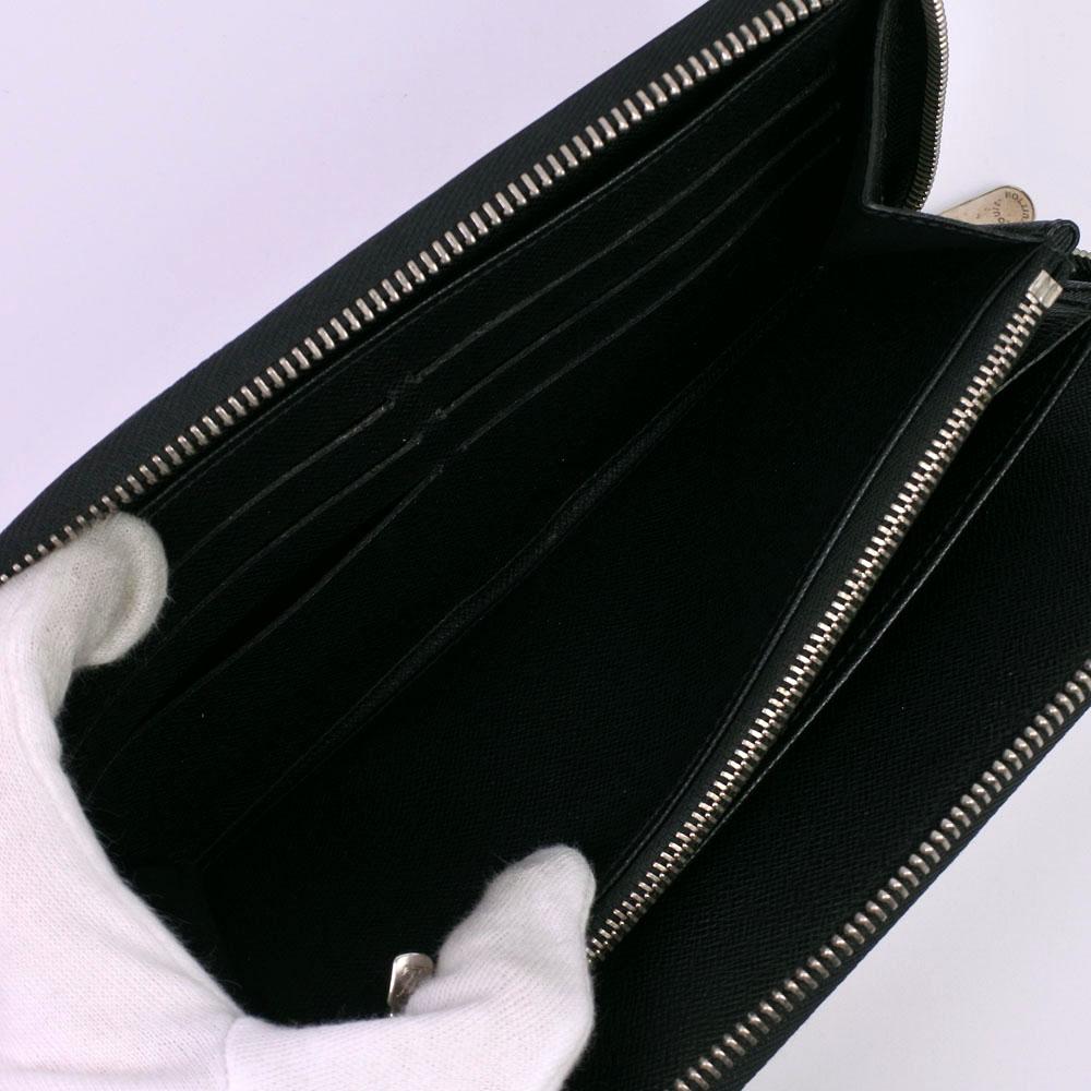 Louis Vuitton Black Leather Zippy organizer wallet accessories