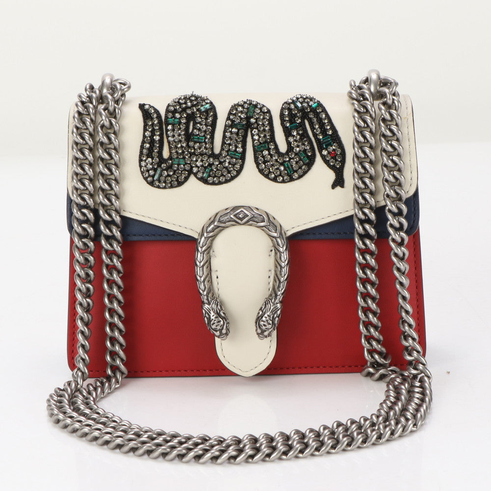 GUCCI Shoulder Bag 421970 leather Red x Beige type
