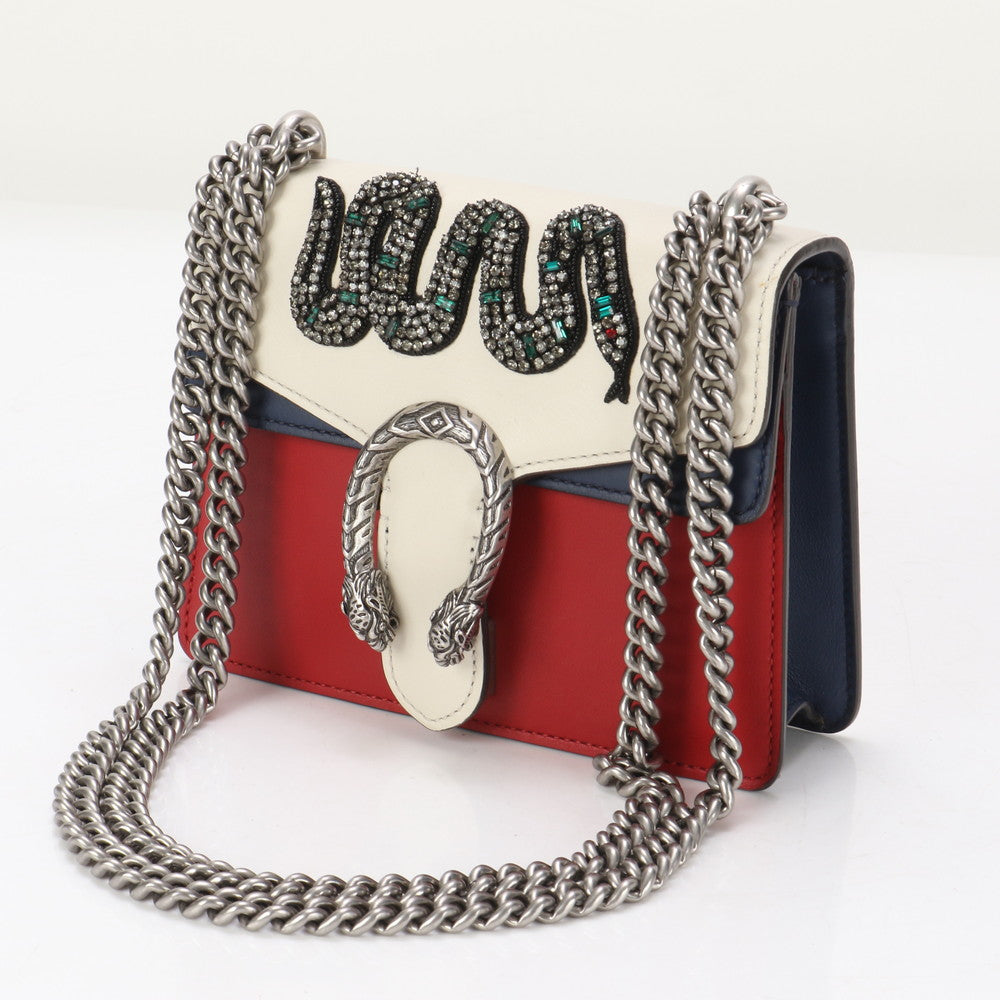 GUCCI Shoulder Bag 421970 leather Red x Beige type