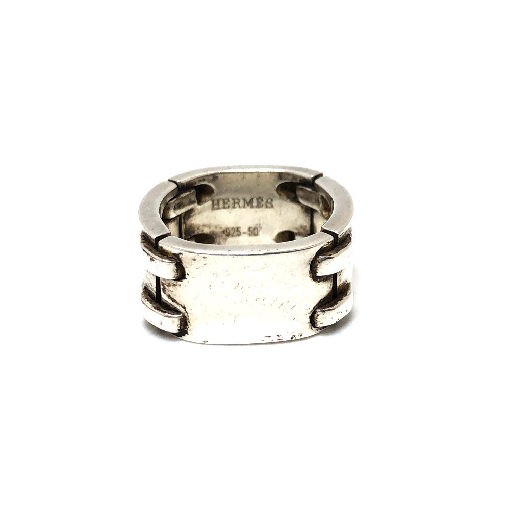 HERMES Ring SV925 Silver Chain Plate Women 9�† Used
