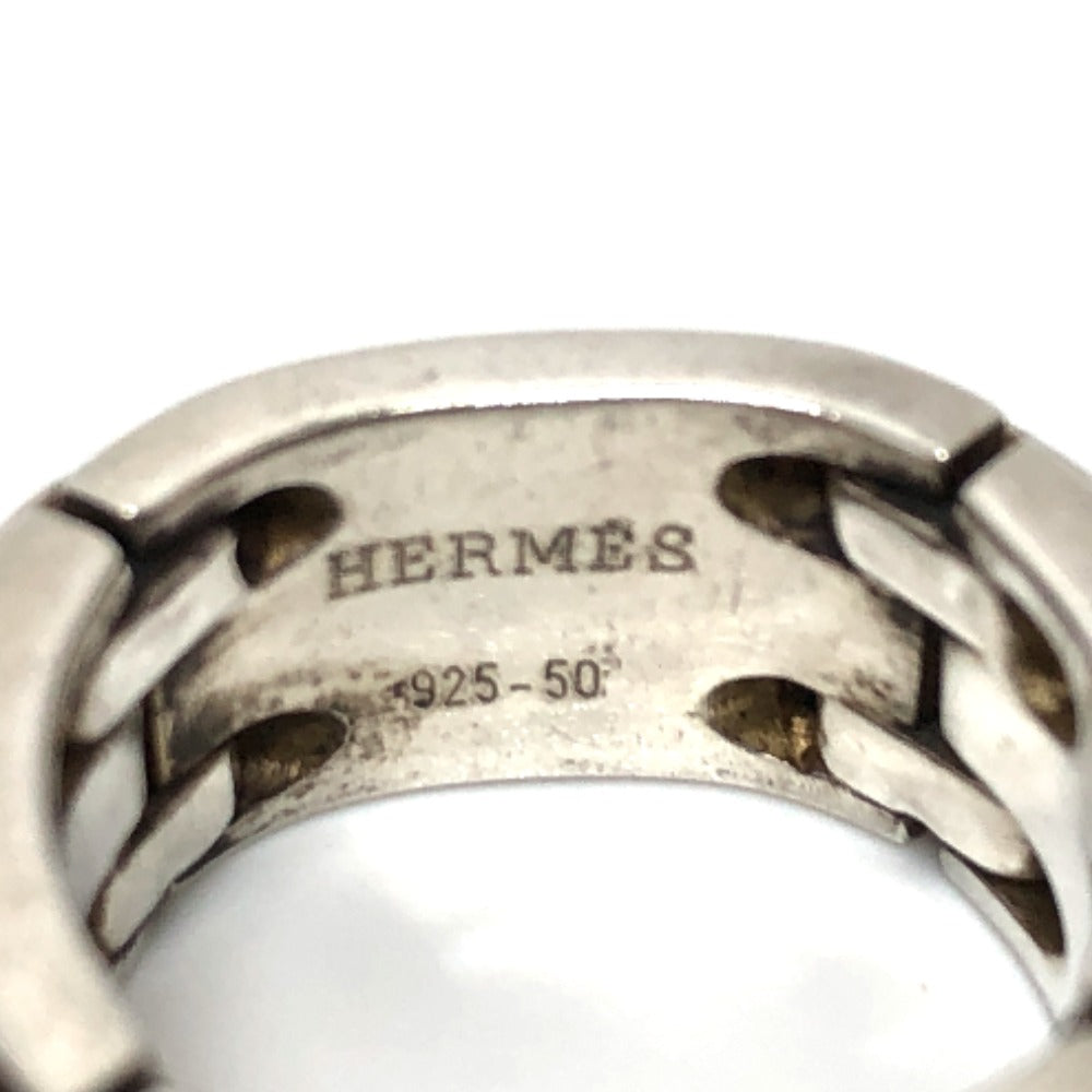 HERMES Ring SV925 Silver Chain Plate Women 9�† Used