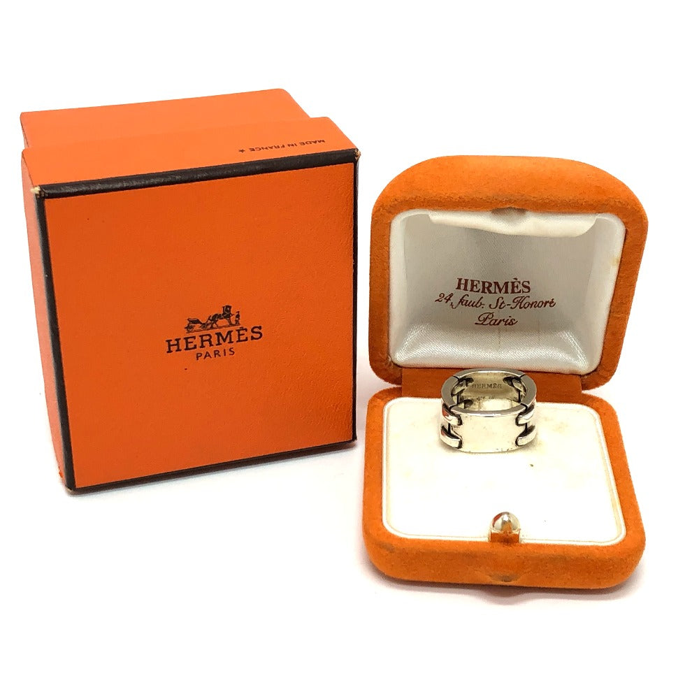 HERMES Ring SV925 Silver Chain Plate Women 9�† Used