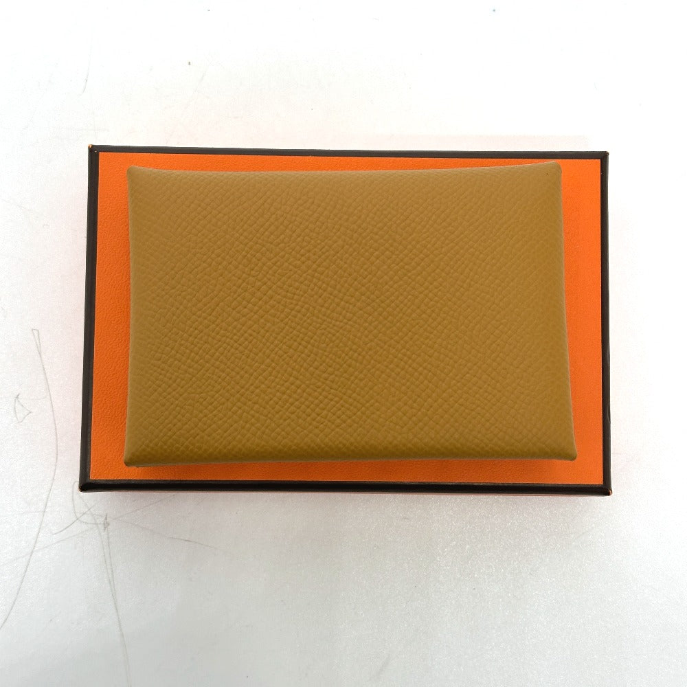 HERMES Card Case Epsom Brown Calvi duo