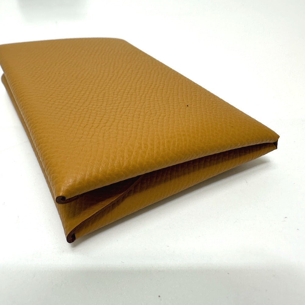 HERMES Card Case Epsom Brown Calvi duo