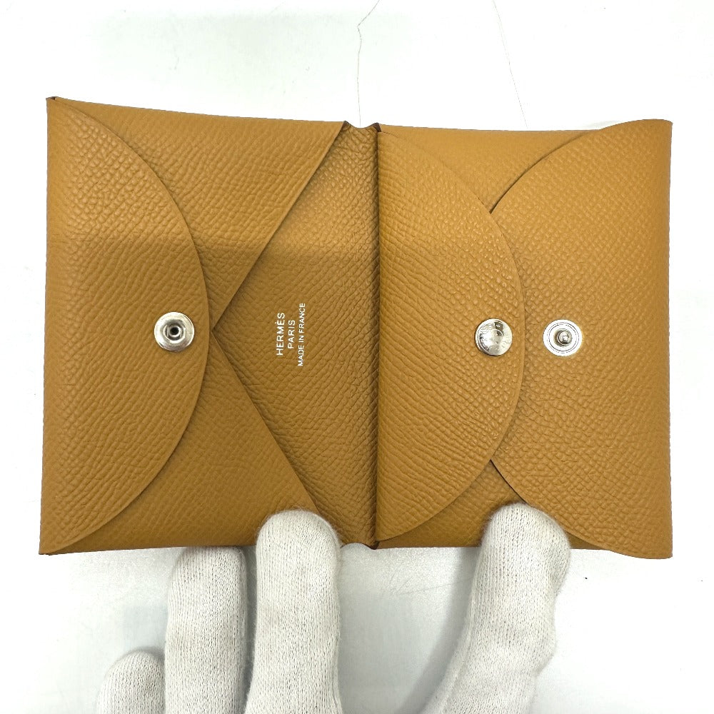 HERMES Card Case Epsom Brown Calvi duo